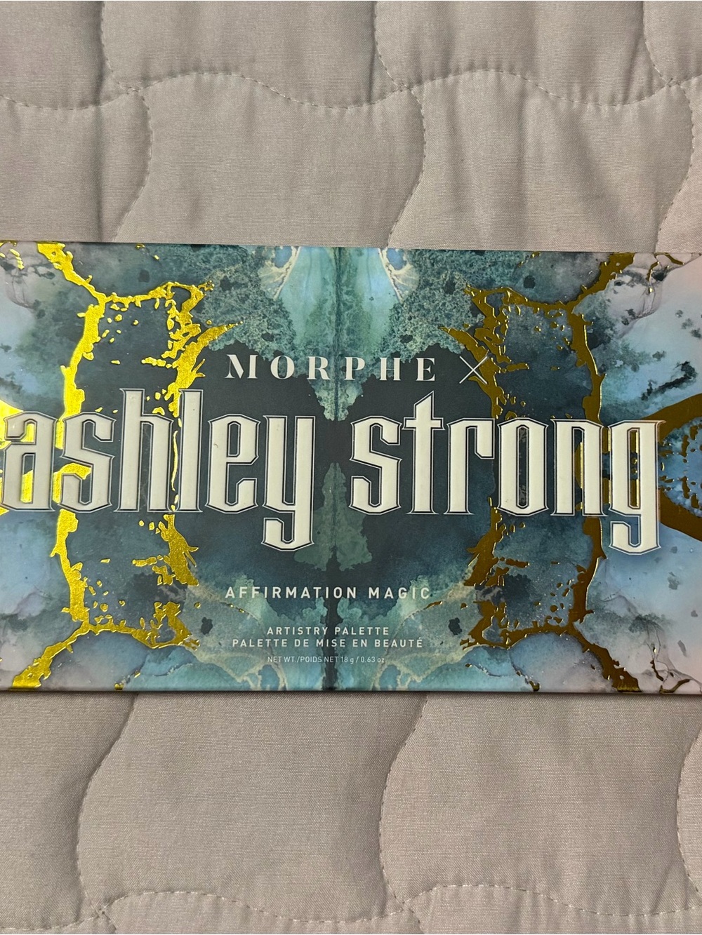 Morphe Ashley Strong Palette - Teal & Gold Marble Design